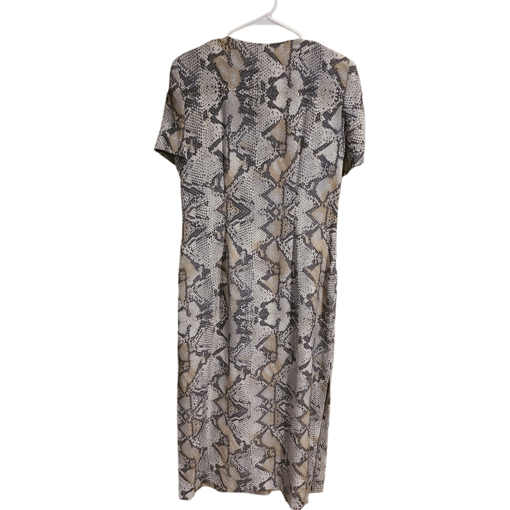 Vintage Leslie Fay Snakeskin Button Down Dress - Picture 2 of 5